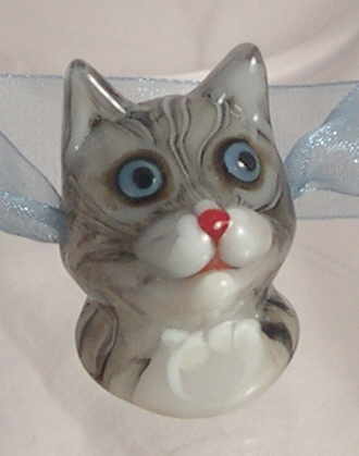 Handmade Glass Beads from Japan: Cats